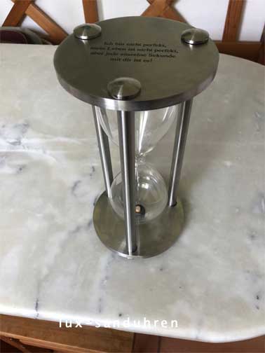 Sanduhr Edelstahl von oben