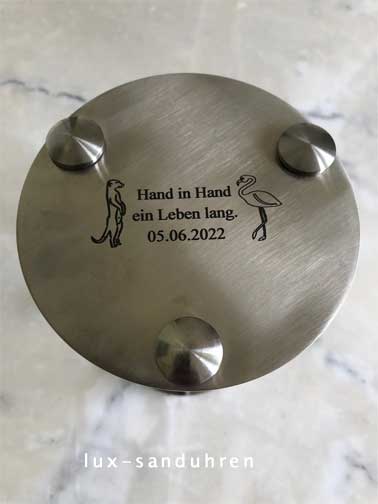 Sanduhr Gravur