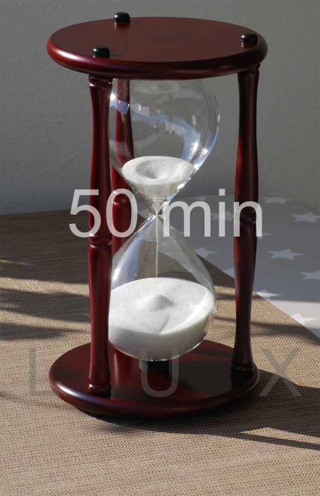 Sonderanfertigung Sanduhr Holz 50 Minuten