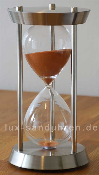 Sanduhr für Hochzeit mit Edelstahlgehäuse.